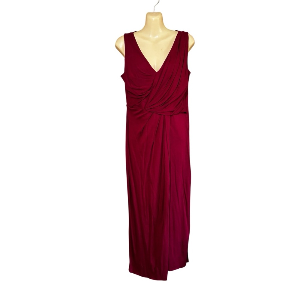 Peruvian Connection Deep Red Draped Sleeveless Maxi Dress - Size Small NWT